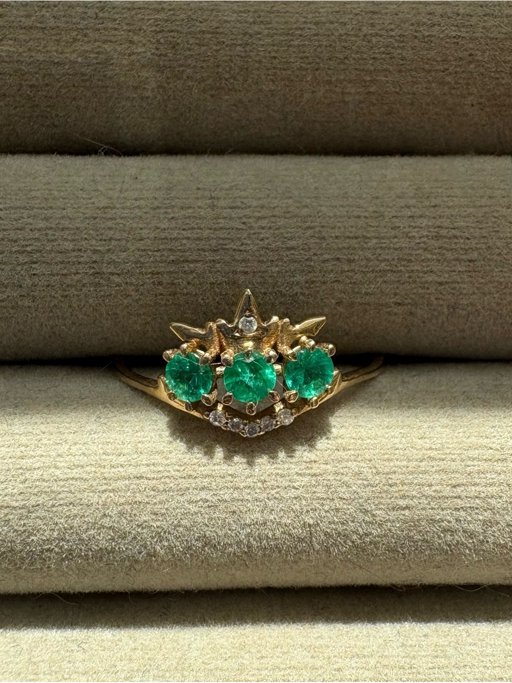 Sofia Zakia Theophany emerald ring 14kt gold sz 6